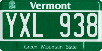 VT license plate YXL938