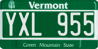 VT license plate YXL955