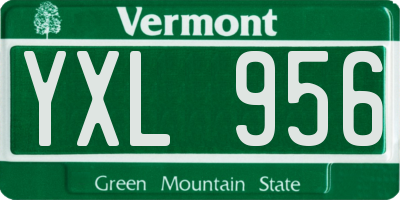 VT license plate YXL956