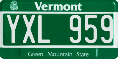 VT license plate YXL959