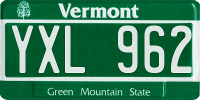 VT license plate YXL962
