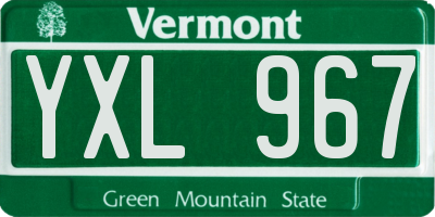 VT license plate YXL967