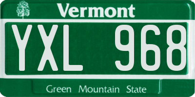 VT license plate YXL968
