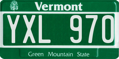VT license plate YXL970