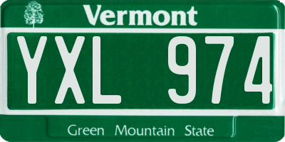 VT license plate YXL974