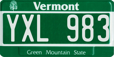 VT license plate YXL983