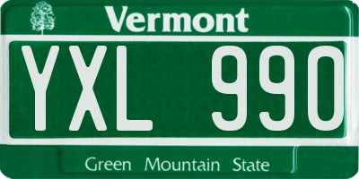 VT license plate YXL990