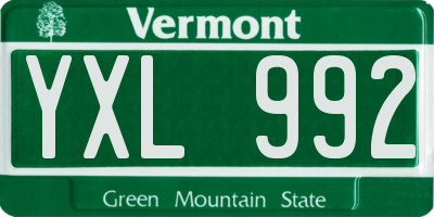 VT license plate YXL992