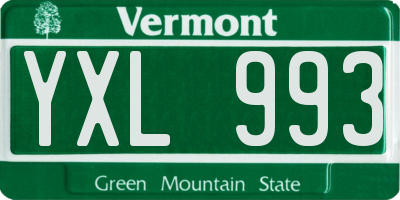 VT license plate YXL993