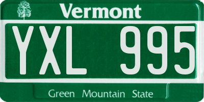 VT license plate YXL995