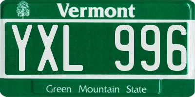 VT license plate YXL996