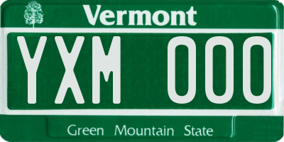 VT license plate YXM000