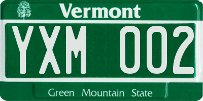VT license plate YXM002