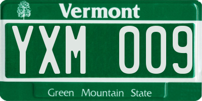 VT license plate YXM009
