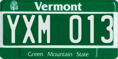 VT license plate YXM013