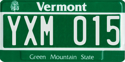 VT license plate YXM015
