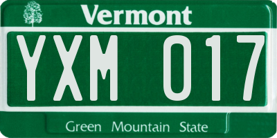 VT license plate YXM017