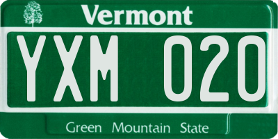 VT license plate YXM020