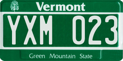 VT license plate YXM023