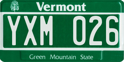 VT license plate YXM026