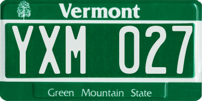 VT license plate YXM027