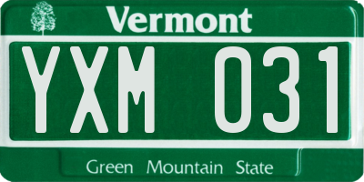 VT license plate YXM031