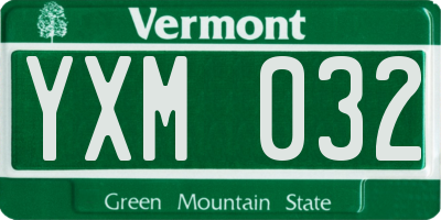 VT license plate YXM032