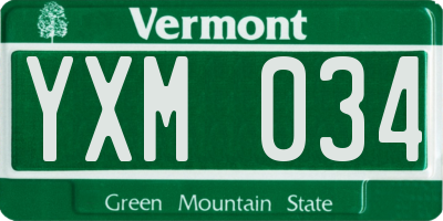 VT license plate YXM034