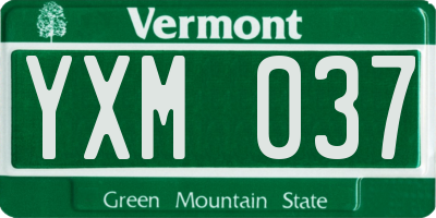 VT license plate YXM037