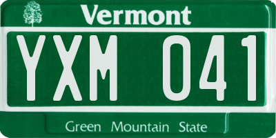 VT license plate YXM041