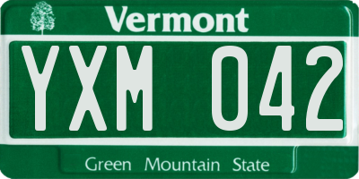 VT license plate YXM042