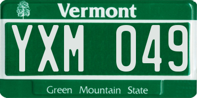 VT license plate YXM049