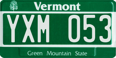 VT license plate YXM053