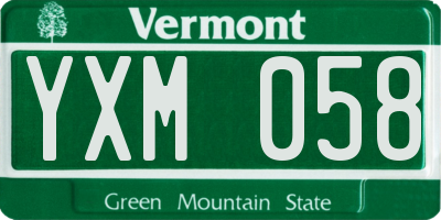 VT license plate YXM058
