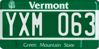 VT license plate YXM063