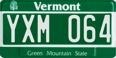 VT license plate YXM064