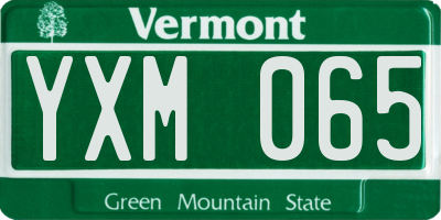 VT license plate YXM065