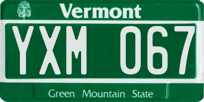 VT license plate YXM067