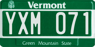VT license plate YXM071