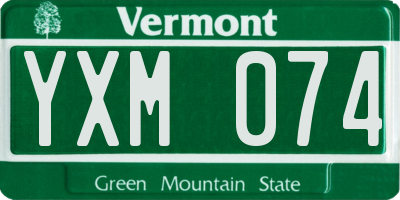 VT license plate YXM074
