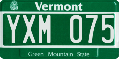VT license plate YXM075