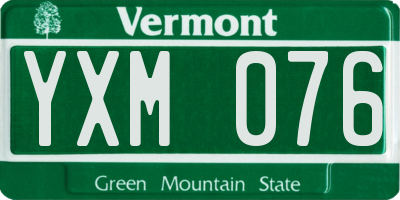 VT license plate YXM076