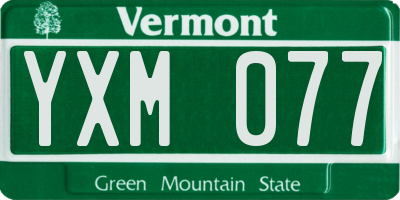 VT license plate YXM077