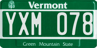 VT license plate YXM078