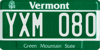 VT license plate YXM080