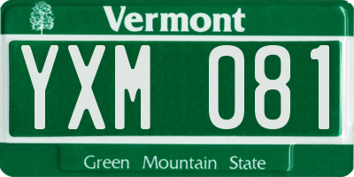 VT license plate YXM081