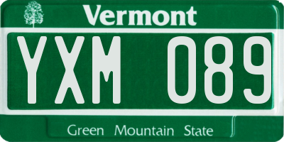 VT license plate YXM089