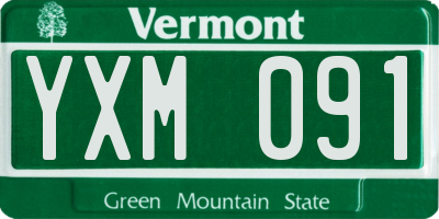 VT license plate YXM091