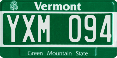 VT license plate YXM094