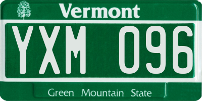 VT license plate YXM096